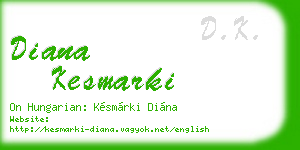 diana kesmarki business card